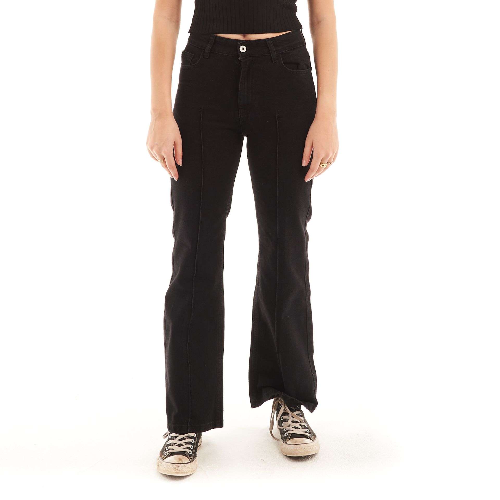 Black loose gabardine pant - Bam Clothing